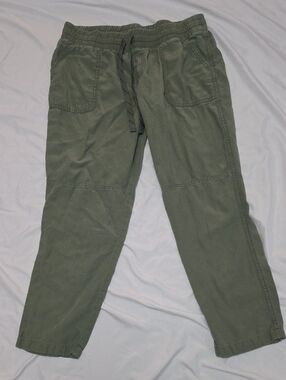 Maurices Womens Olive Drawstring Linen Pants